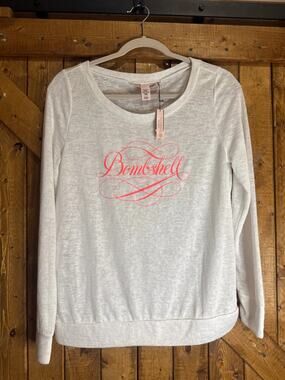 NWT Victoria Secret Bombshell size Small white hot pink longsleeve shirt